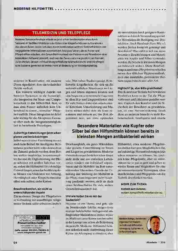 Vorschauseite 3: Smarte Betten unterstützen Bewohner und Pflegekräfte