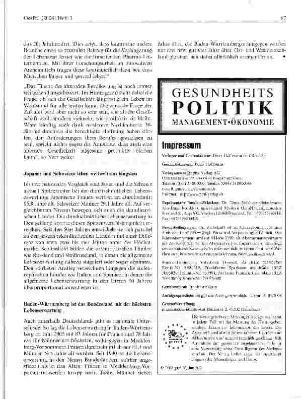 Vorschauseite 2: Die Lebenserwartung der Deutschen steigt bis 2050 um mindestens sechs Jahre - Sinkende Sterberaten auch dank moderner Medikamente