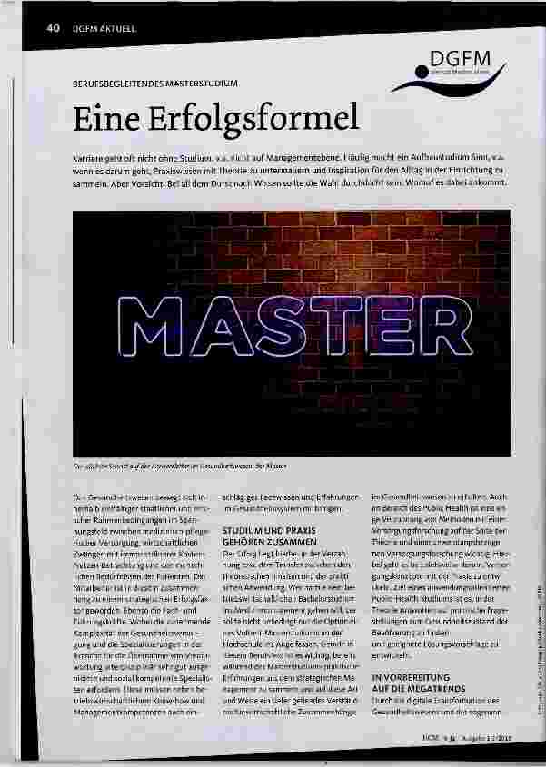 Vorschauseite 1: Eine Erfolgsformel