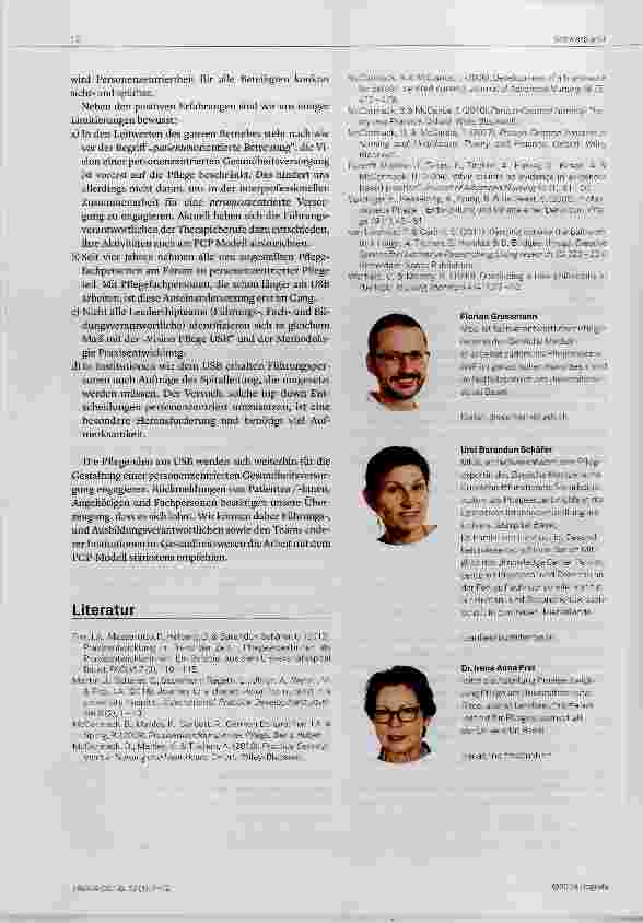 Vorschauseite 6: Personenzentriert pflegen am Universitätsspital Basel