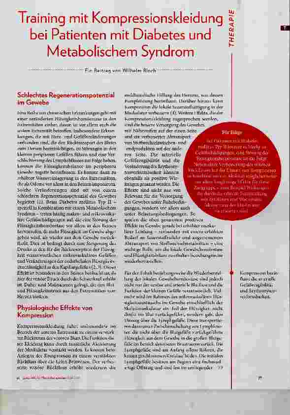Vorschauseite 2: Training mit Kompressionskleidung bei Patienten mit Diabetes und Metabolischem Syndrom