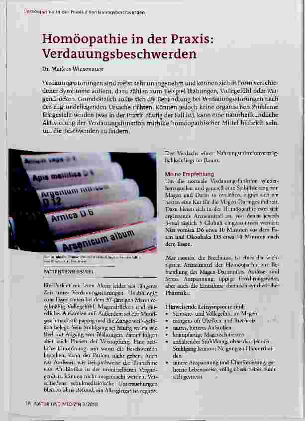 Vorschauseite 1: Homöopathie in der Praxis: Verdauungsbeschwerden