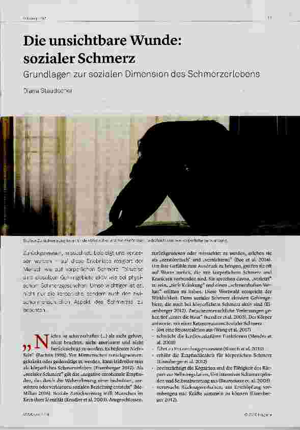 Vorschauseite 1: Die unsichtbare Wunde: sozialer Schmerz