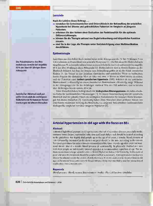 Vorschauseite 2: Arterielle Hypertonie im Alter mit dem Fokus 80+