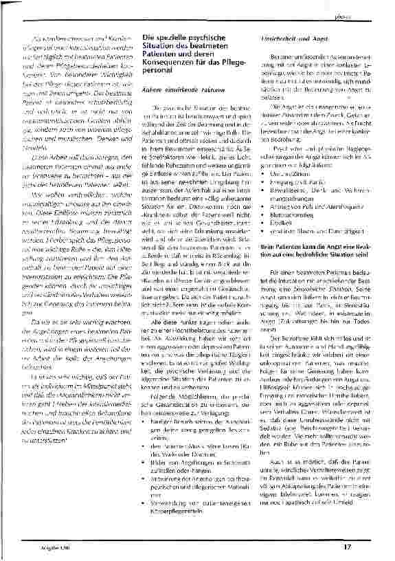 Vorschauseite 2: Die Pflege beatmeter Patienten
