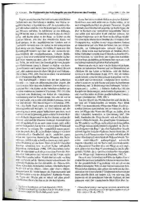 Vorschauseite 2: Zur Problematik des Kulturbegriffs und das Phänomen des Fremden