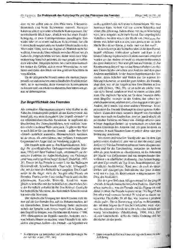 Vorschauseite 3: Zur Problematik des Kulturbegriffs und das Phänomen des Fremden