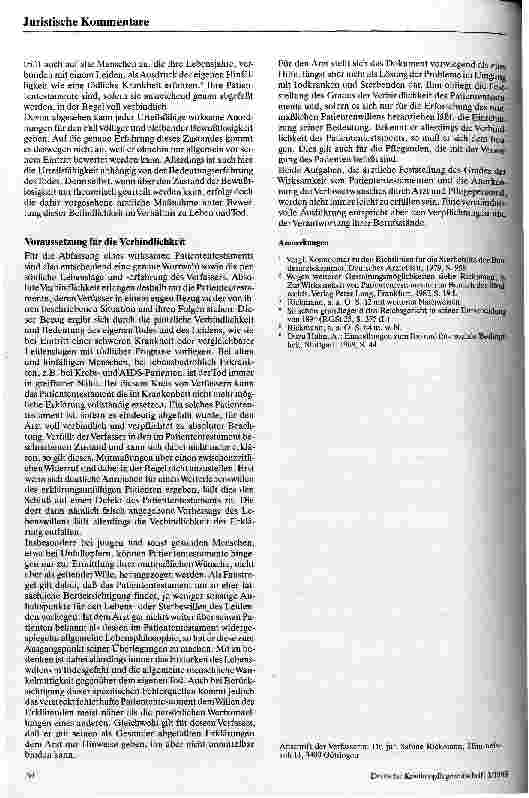 Vorschauseite 3: Verbindlichkeit von Patiententestamenten