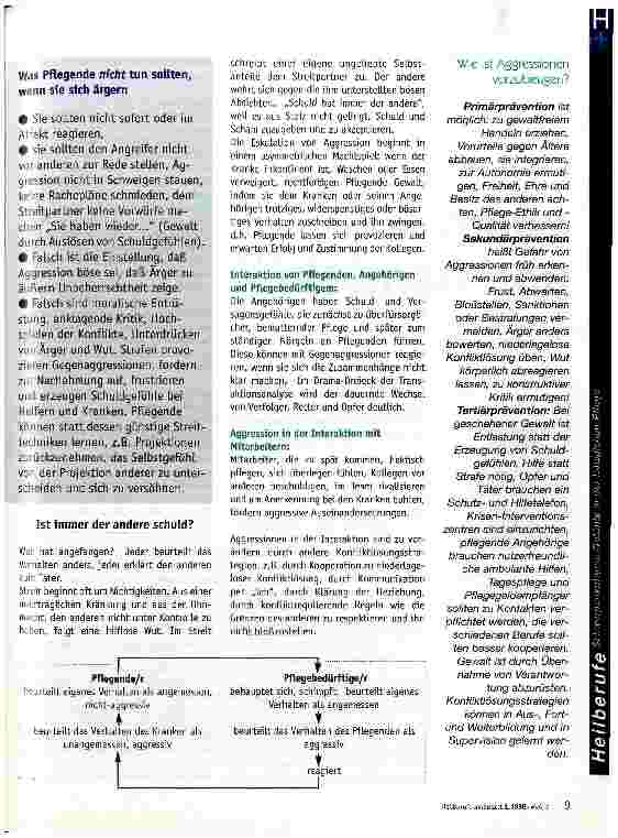 Vorschauseite 4: Aggressionen und Gewalt in der ambulanten Pflegesituation Wie kann man sie erkennen? Wie geht man mit ihnen um?