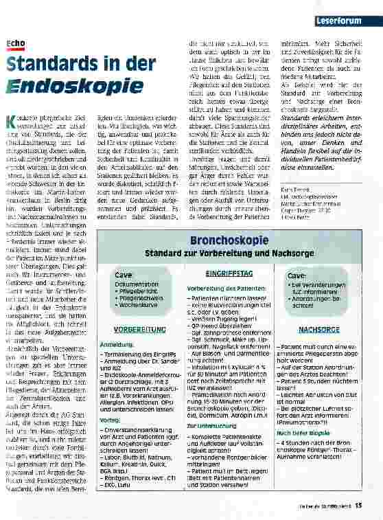Vorschauseite 1: Standards in der Endoskopie