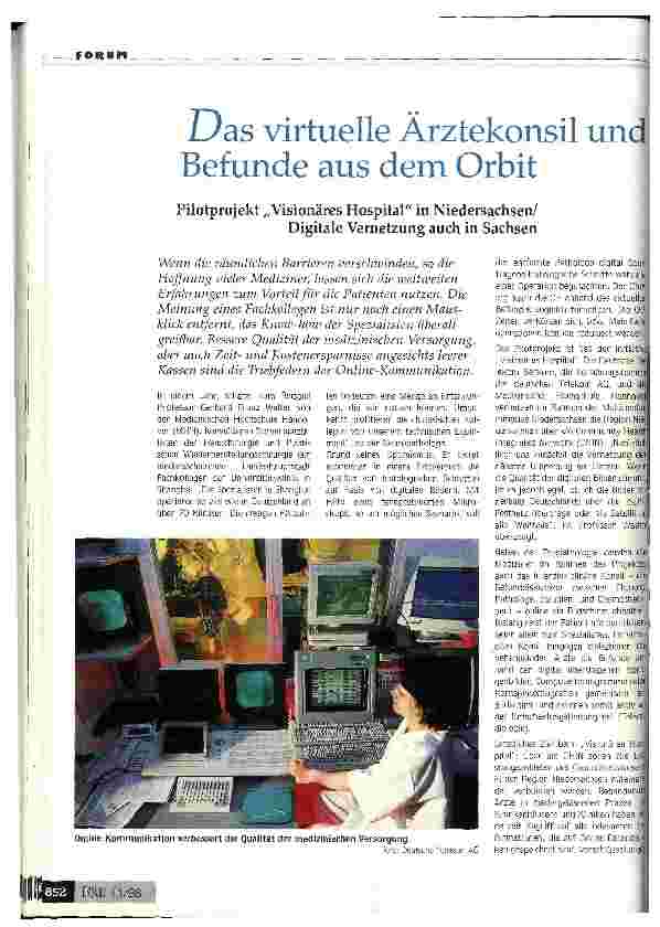 Vorschauseite 1: Das virtuelle Arztkonsil und Befunde aus dem Orbit Visionäres Hospital in Niedersachsen/Digitale Vernetzung in Sachsen