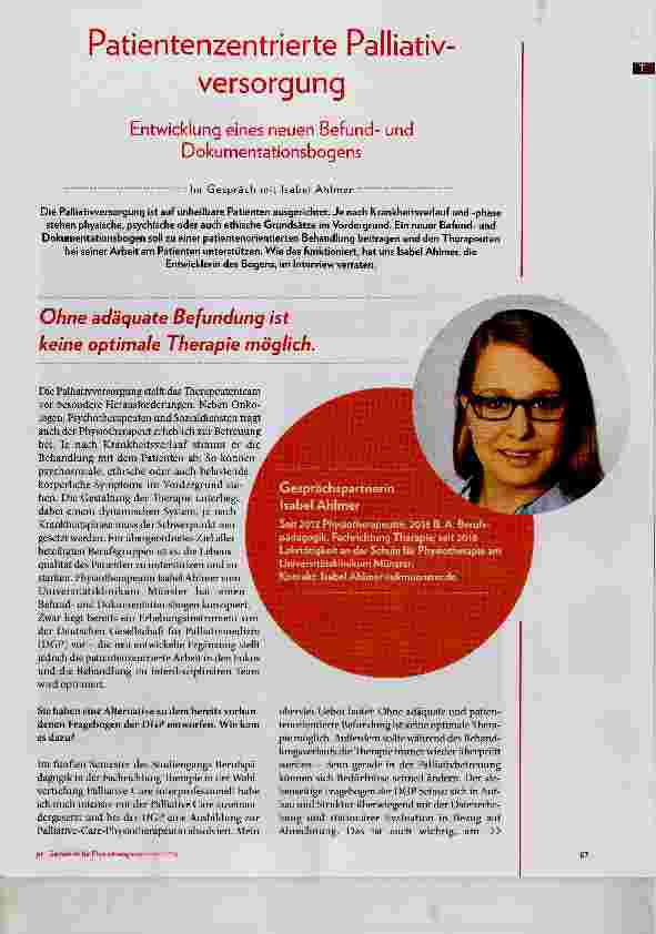 Vorschauseite 1: Patientenzentrierte Palliativversorgung