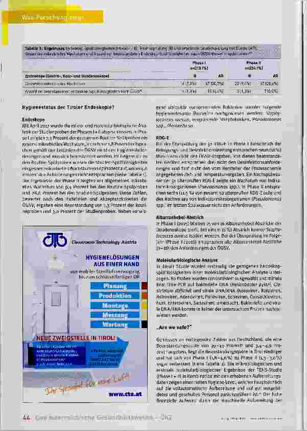 Vorschauseite 2: Tiroler Endoskopie Hygiene Surveillance Studie