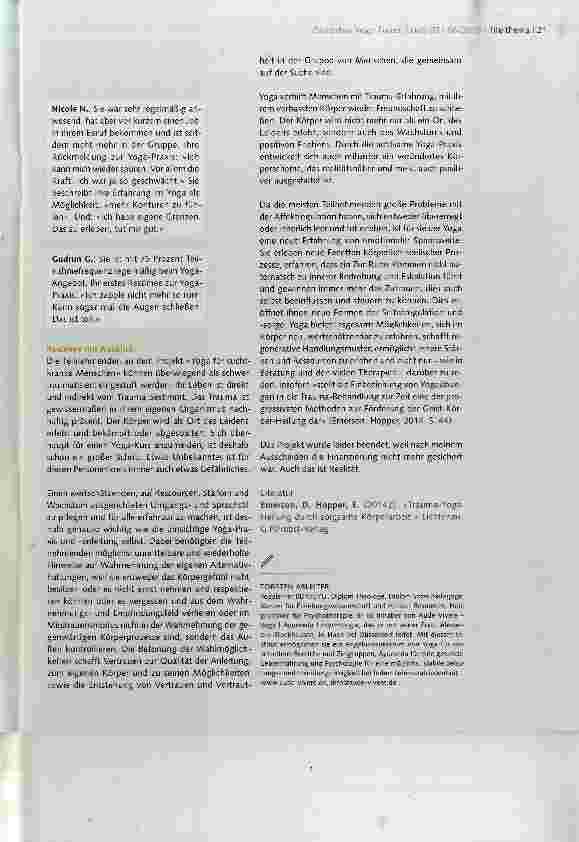 Vorschauseite 6: Yoga in der Suchtambulanz