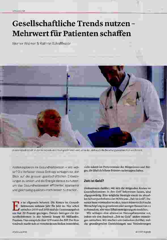 Vorschauseite 1: Gesellschaftliche Trends nutzen Mehrwert für Patienten schaffen