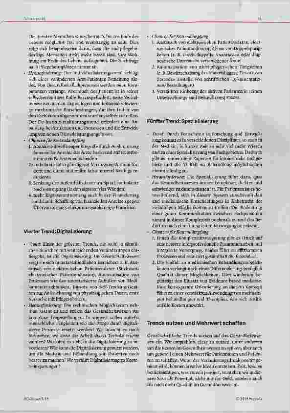 Vorschauseite 3: Gesellschaftliche Trends nutzen Mehrwert für Patienten schaffen