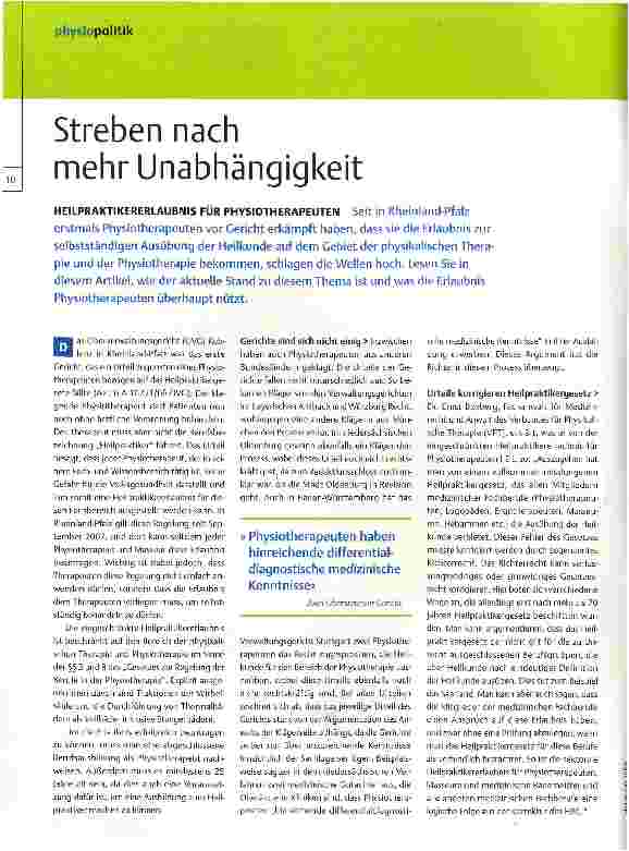 Vorschauseite 1: Streben nach mehr Unabhängigkeit