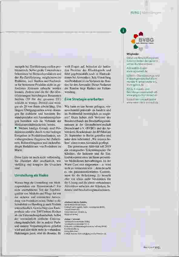 Vorschauseite 2: Verfügbarkeit von Medizinprodukten verbessern