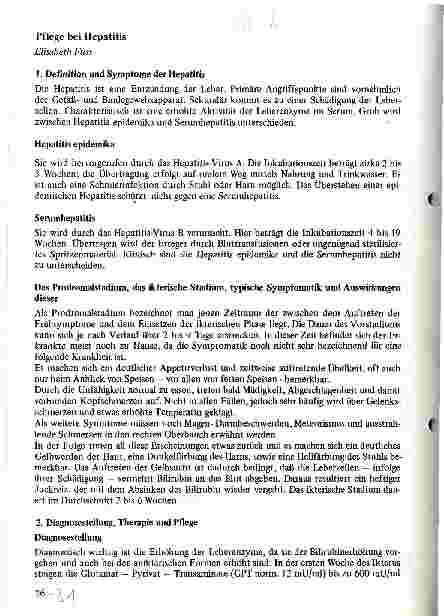 Vorschauseite 1: Pflege bei Hepatitis
