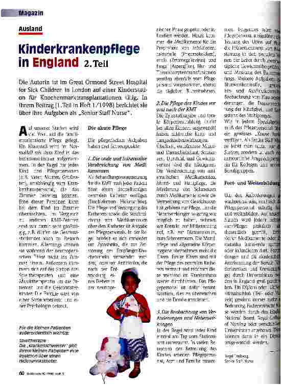 Vorschauseite 1: Kinderkrankenpflege in England 2. Teil