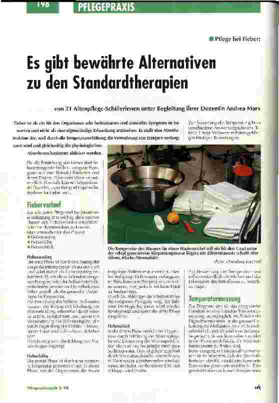 Vorschauseite 1: Pflege bei Fieber: Es gibt bewährte Alternativen zu den Standardtherapien