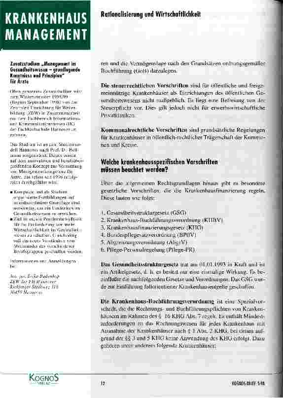 Vorschauseite 3: Externes und internes Rechnungswesen im Krankenhaus - welche gesetzlichen Grundlagen sind relevant?