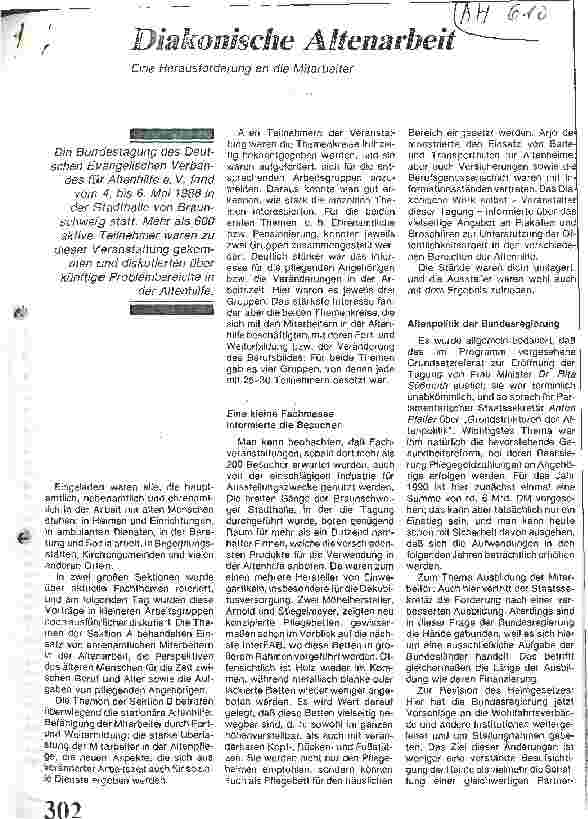 Vorschauseite 1: Diakonische Aspekte Eine Herausforderung an die Mitarbeiter