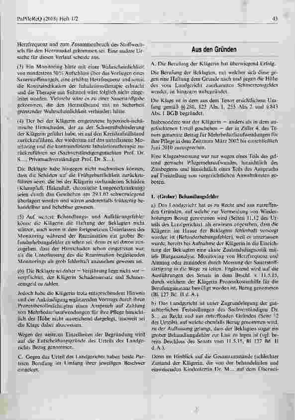 Vorschauseite 3: Schadensersatz nach grob fehlerhafter ärztlicher Behandlung