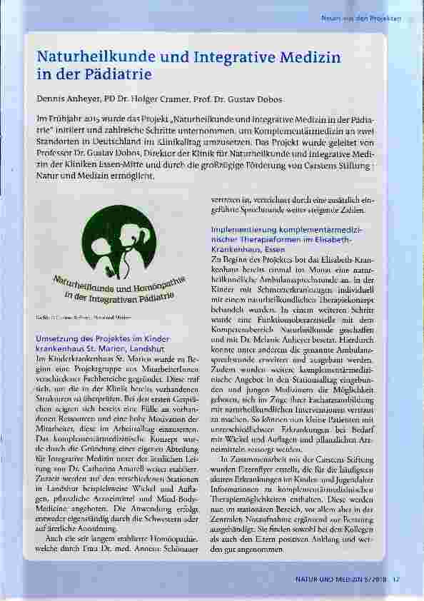 Vorschauseite 1: Naturheilkunde und Integrative Medizin in der Pädiatrie