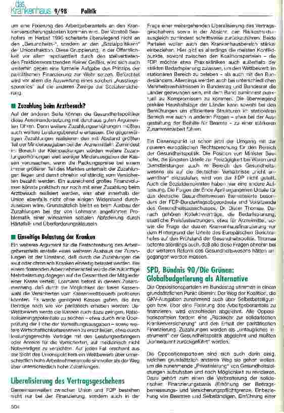 Vorschauseite 3: Zwei Lager mit Konfliktpotential Analyse der gesundheitspolitischen Programmatik der Bundestagsparteien