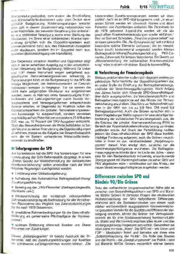Vorschauseite 4: Zwei Lager mit Konfliktpotential Analyse der gesundheitspolitischen Programmatik der Bundestagsparteien