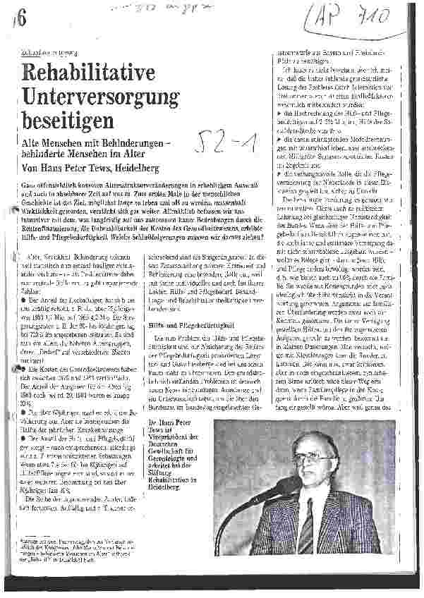 Vorschauseite 1: Rehabilitative Unterversorgung beseitigen