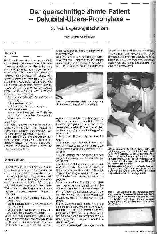 Vorschauseite 1: Der querschnittgelähmte Patient - Dekubitus-Ulzera-Prophylaxe- 3. Teil: Lagerungstechniken