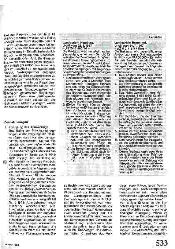 Vorschauseite 2: Heimverträge und AGB-Gesetz