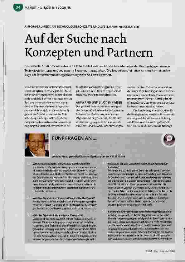 Vorschauseite 1: Auf der Suche nach Konzepten und Partnern