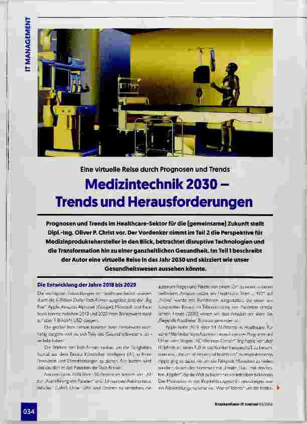 Vorschauseite 1: Medizintechnik 2030 Trends und Herausforderungen