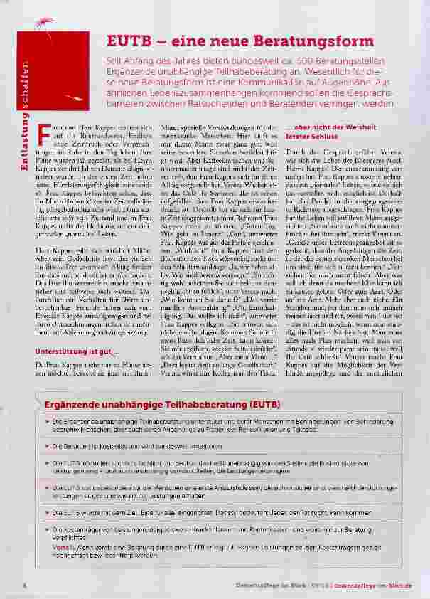 Vorschauseite 1: EUTB eine neue Beratungsform