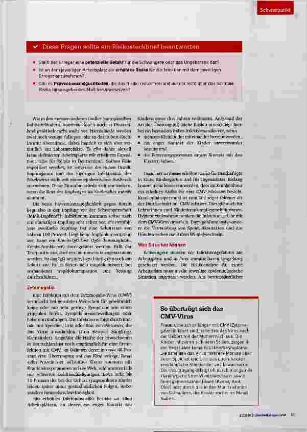 Vorschauseite 2: Infektionen in der Schwangerschaft