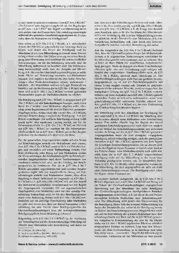 Vorschauseite 5: Beteiligung, Mitwirkung und Einspruch nach dem BGIeiG Teil 1