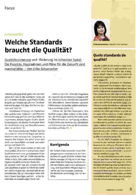 Vorschauseite 1: Welche Standards braucht die Qualität?