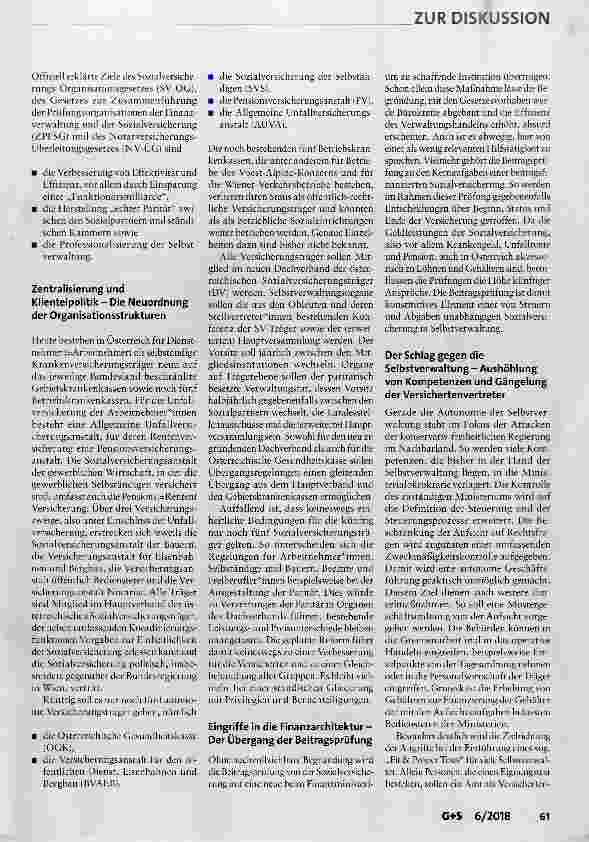 Vorschauseite 2: Rechtspopulismus und Gesundheit-Wohin soll die österreichische Sozialversicherung gesteuert werden?