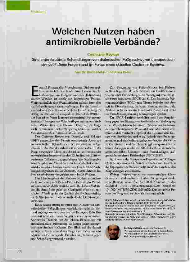 Vorschauseite 1: Welchen Nutzen haben antimikrobielle Verbände?