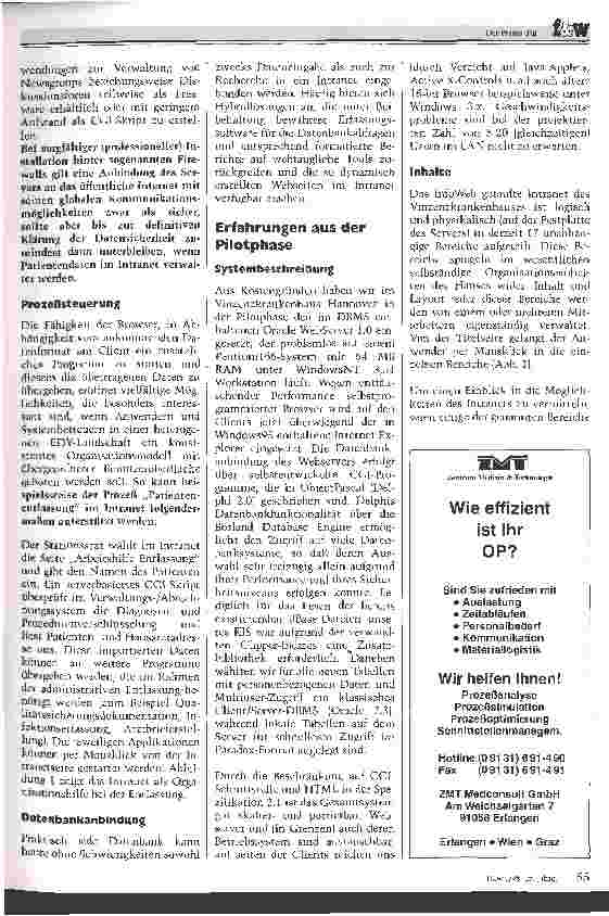 Vorschauseite 2: Informationsmanagement via Intranet Offene Standards und einfache Implementierung