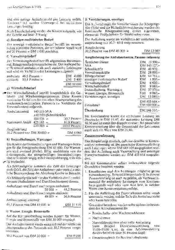 Vorschauseite 6: Offensive statt Defensive - die Kosten der Ambulanzen 1989