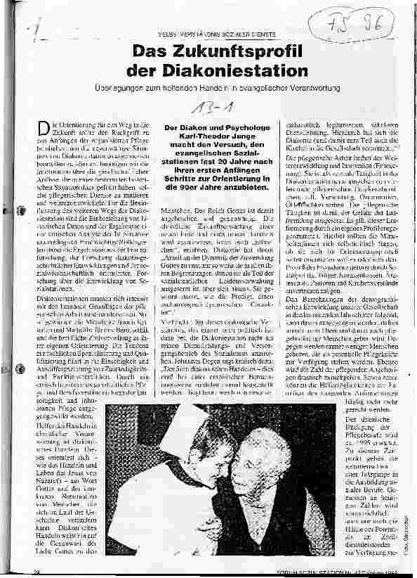 Vorschauseite 1: Das Zukunftsprofil der Diakoniestation