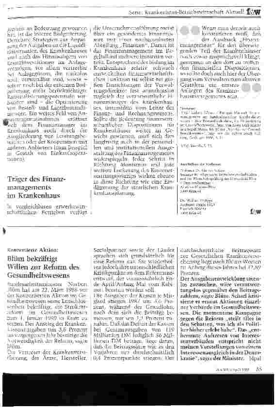 Vorschauseite 4: Finanzmanagement im Krankenhaus Ein Überblick