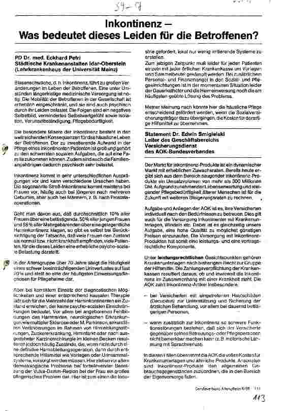 Vorschauseite 1: Inkontinenz - Was bedeutet dieses Leiden für Betroffene?