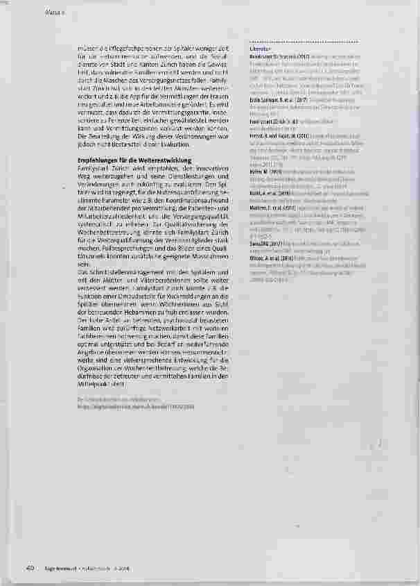 Vorschauseite 3: Familystart Zürich: Nutzerinnen sind zufrieden und schätzen die Entlastung