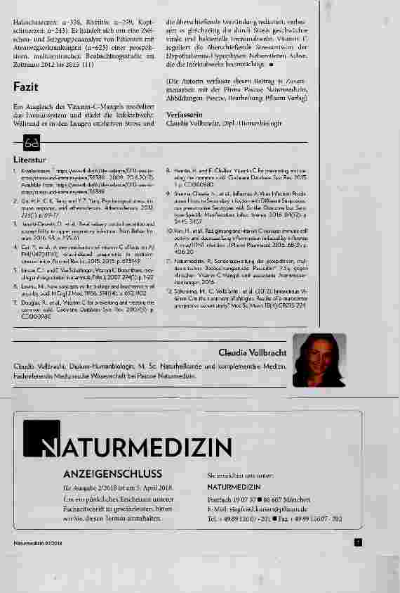 Vorschauseite 4: Vitamin C Neue Untersuchungen zu Stress und Immunfunktion