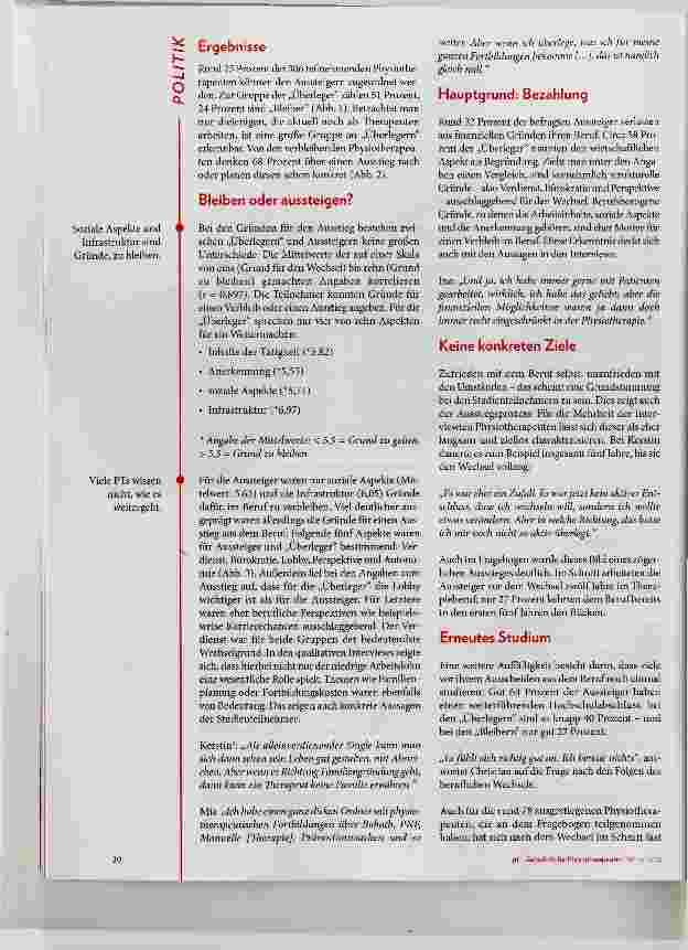 Vorschauseite 3: Warum Physiotherapeuten ihren Beruf verlassen